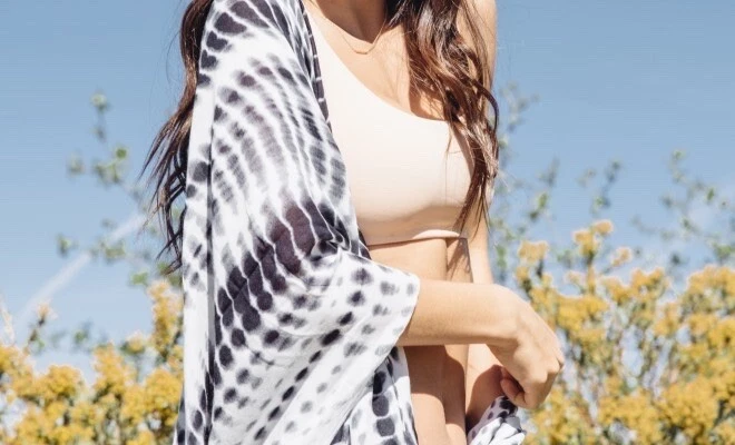 Michael Star Negro Ruana Bufanda Envoltura Kimono Tie Dye Multi Uso ¡Bonito! Foto 3 de 4