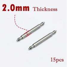 15pcs Watch Band Spring Bars 2.0mm Diameter Stainless Steel Strap Link Pins