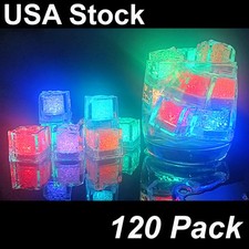 Light up Ice Cubes, 120Pack Multicolor Waterproof LED Ice Cubes Flashing Glow in