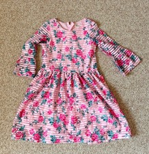 BeeBay Pink Rose Floral Flared Girls Dress 8