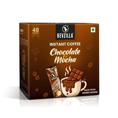 Chocolate & Mocha Instant Coffee Powder Sachets for Espresso & Latte... 48 Count