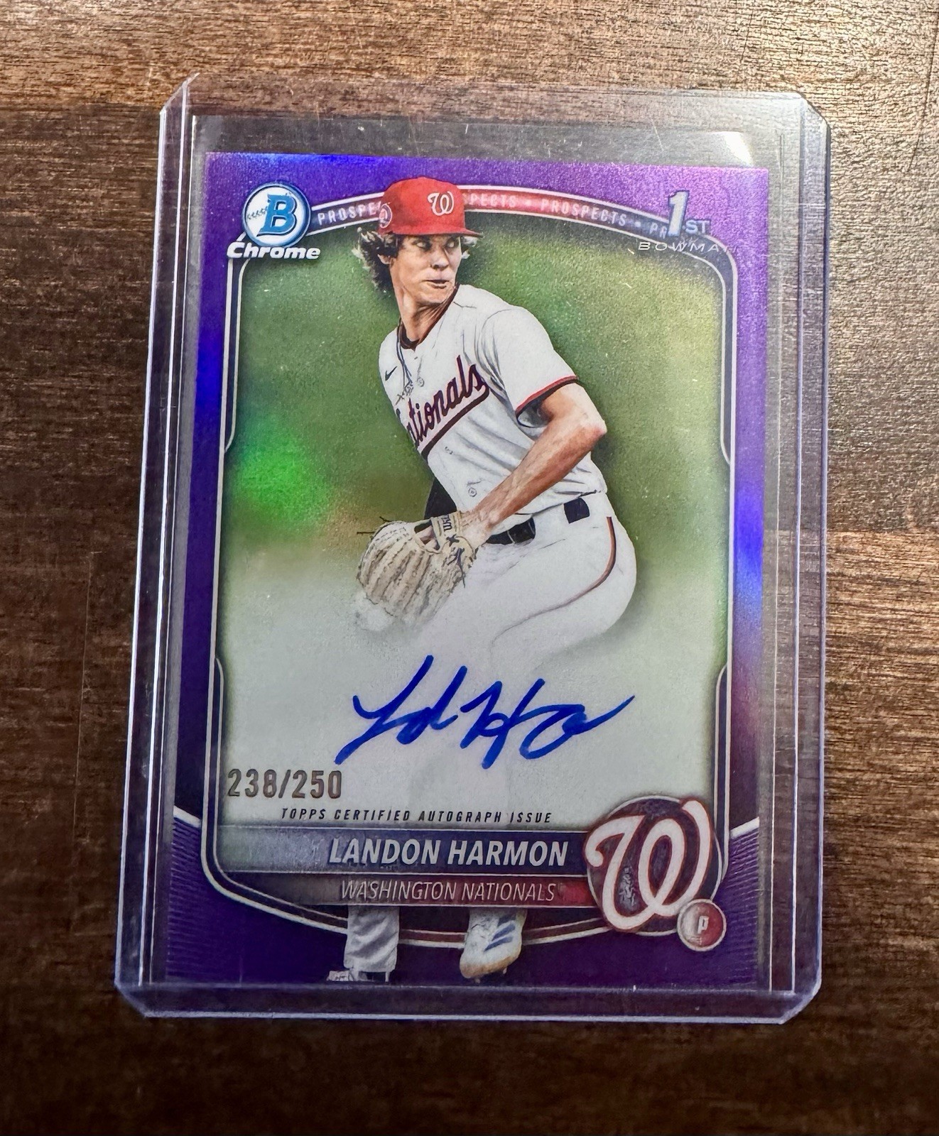 2025 Bowman Draft Chrome Landon Harmon True Purple Refractor Auto /250