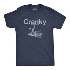 Mens Funny T Shirts Cranky Sarcastic Fishing Graphic Novelty Tee for Men