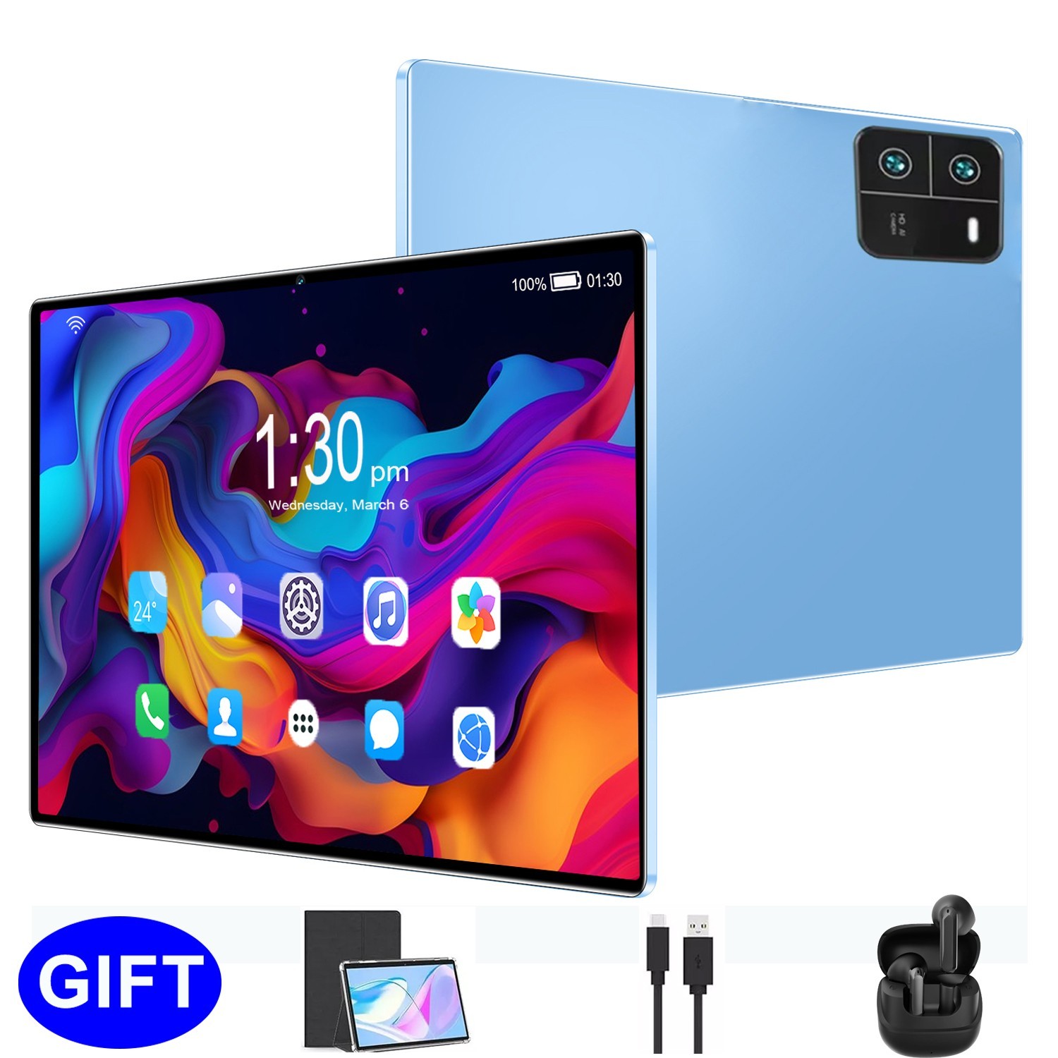 2026 HD 10&period;1in Tablet 16GB RAM 256GB ROM Android 15 Tablet 8000mAh Bluetooth GMS