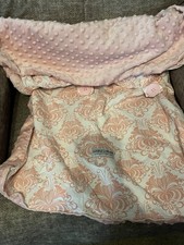 Carseat Canopy Pink  White Floral Multi-Purpose Blanket