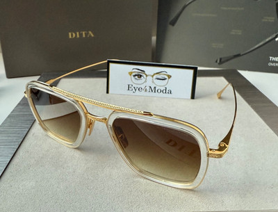 DITA FLIGHT 006 7806 L Crystal Yellow Gold Brown Gradient Sunglasses Authentic