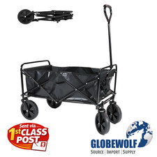 Foldable FOLDING Trolley Beach Camping Festival Cart 4 wheeled Wagon WITH COVER