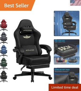Big and Tall Gaming Chair Fabric with Pocket Spring Cushion, High Back Ergono...