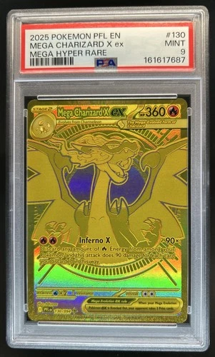 2025 Pokemon Phantasmal Flames Mega Charizard X ex Hyper Rare #130/094 PSA 9