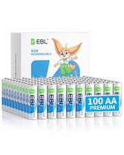 EBL AA Batteries 100 Pack Double A Batteries 1.5V Batteries AA Size Pack for 0.37 per gallon