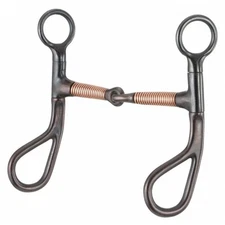 25041-0-0 Tough 1 Black Steel Teardrop Copper Wrapped Snaffle Horse Bit NEW