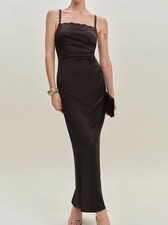 Reformation Vesper Satin Dress Color Mole Size 0