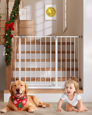 29.5 40.75" Baby Gate for Stairs, 30" Tall Dog Gates for Doorways Hallways, Sa