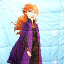 Disney Frozen II Kids Elsa Anna Bed Throw Blanket Blue/Purple Soft Heavier