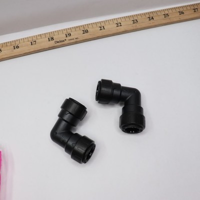 (2-Pk) SharkBite 90-Degree Elbow Fitting Plastic Black PL0216A2