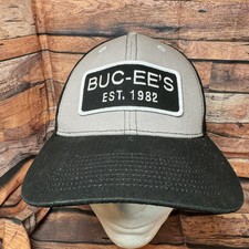 Buc-ees Est 1982 Trucker Hat Grey Black Mesh Snapback Cap Beaver Mascot Texas