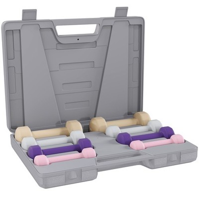 Hantelset 4 Paar 0,5kg-10kg Hanteln mit Koffer, Hantel-Set aus Gusseisen