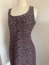 St. John Sleeveless Boucle Knit Midi Sheath Dress Size 8