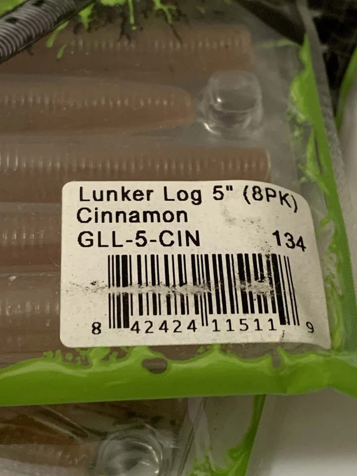 Googan 5" Lunker Log ~ Canela ~ Paquete de 8 Lote de 3 Cebos Blandos GLL-5-CIN Foto 4 de 4