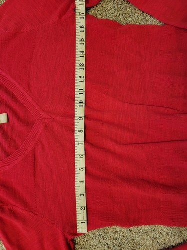 Banana Republic Sweater Women Small Hot Pink Deep Vneck Boho Light Knit - Picture 7 of 10