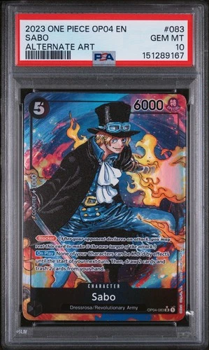 2023 One Piece Op04-Kingdoms Of Intrigue Sabo #083 Alternate Art PSA 10