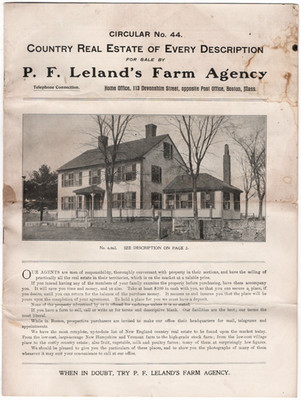 P. F. Leland's Farm Agency,  Boston, Mass. Property Add Circular No. 44, ca 1890