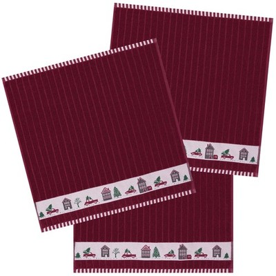 Geschirrtücher KRACHT 3er Pack Frottee Christmas Town ca.50x50cm 100% Baumwolle