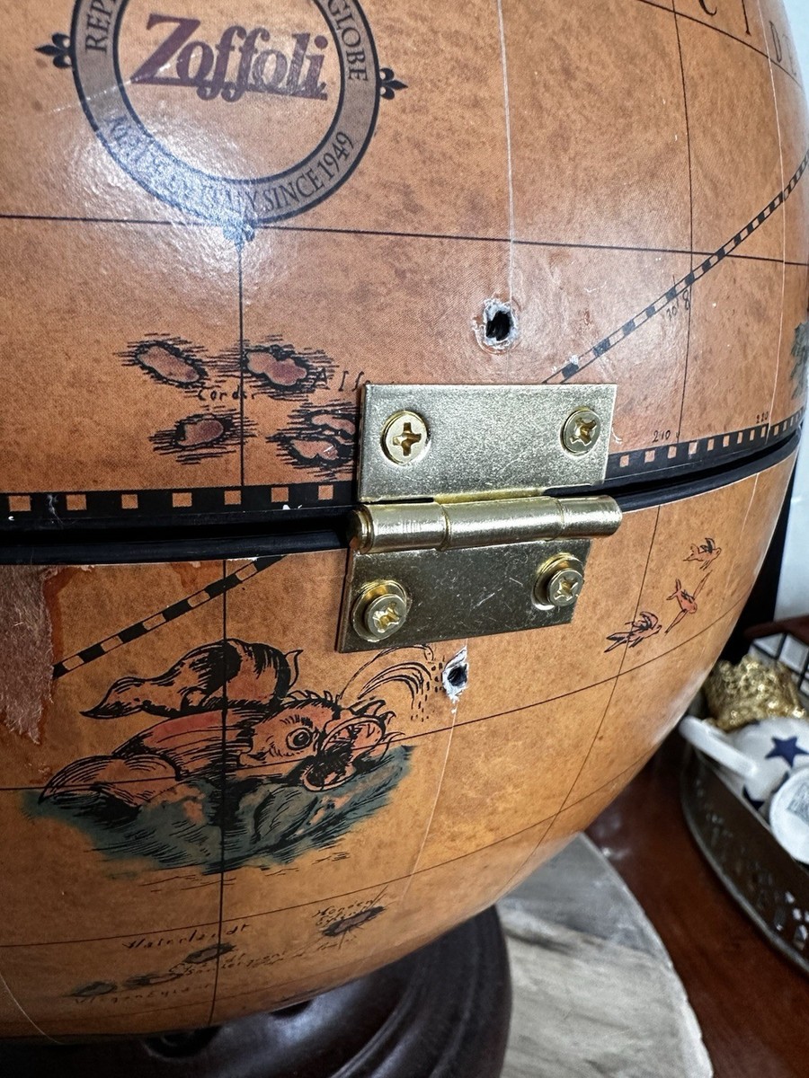 Globe Mini Bar Old World Map Table Top Zodiac Interior Liquor