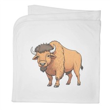 'Standing Bison' Cotton Baby Blanket / Shawl BY00047071 