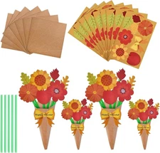 JOINCCI 24PCS Fall Flower Bouquet Craft Kit - Make Your Own Thankful Autumn Flor