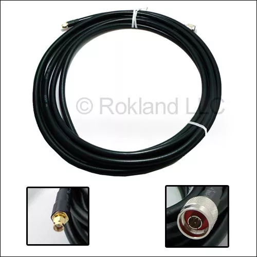 RP-SMA Male N-Male 400 grade coaxial Wi-Fi antenna extension cable 5m 16ft Alfa