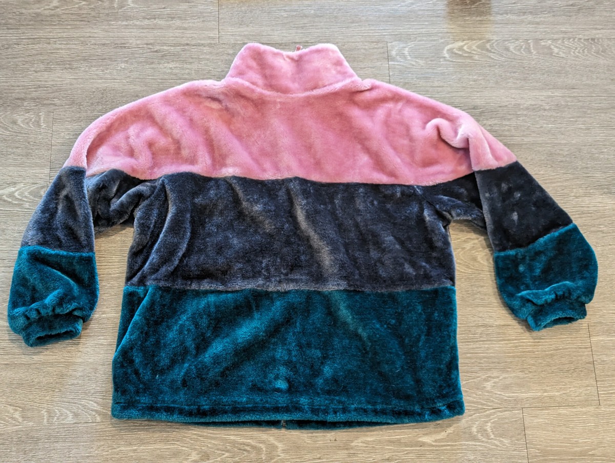 UGG Australia Elaina Womens Colorblock Sherpa Jacket Medium