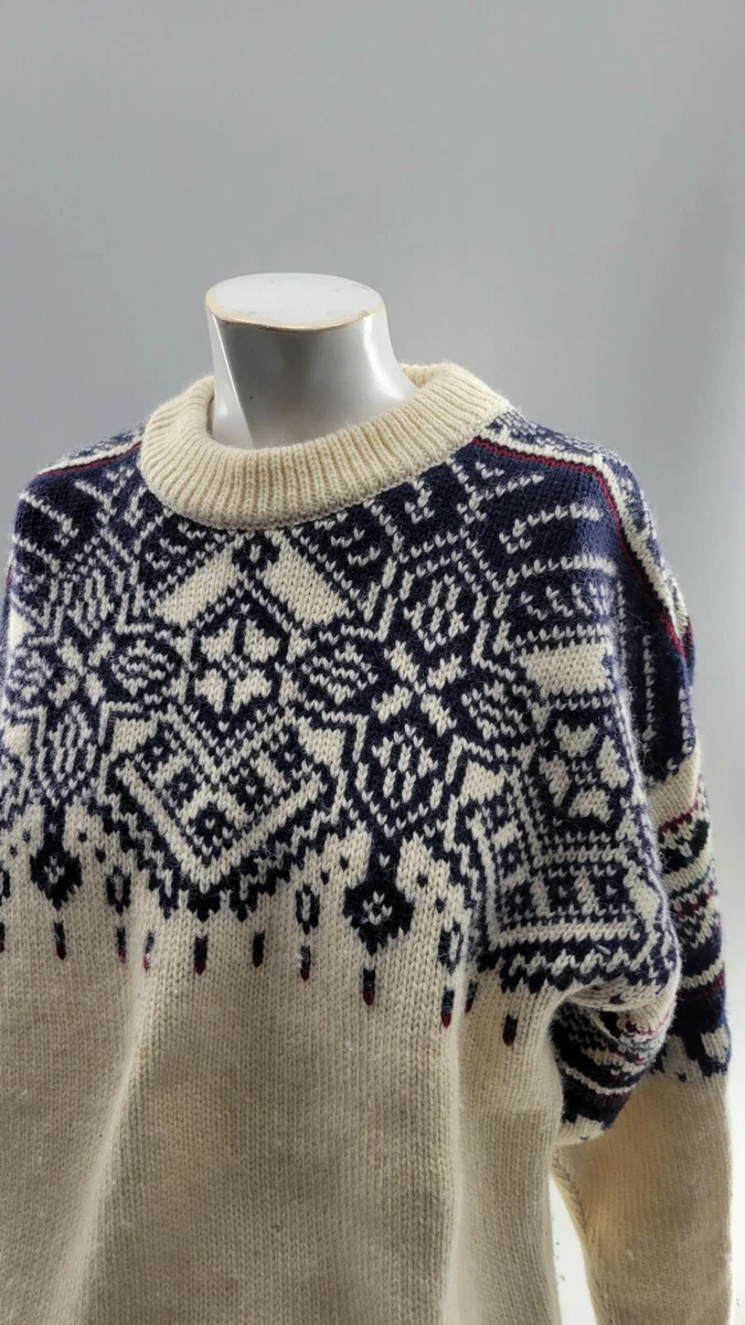 Norsewear New Zealand Mens Vintage Wool Snowflake Sweater L