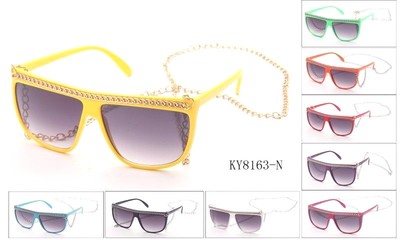 Retro Chain Sunglasses Oversize Vintage Novelty Celebrity Designer Eyewear 