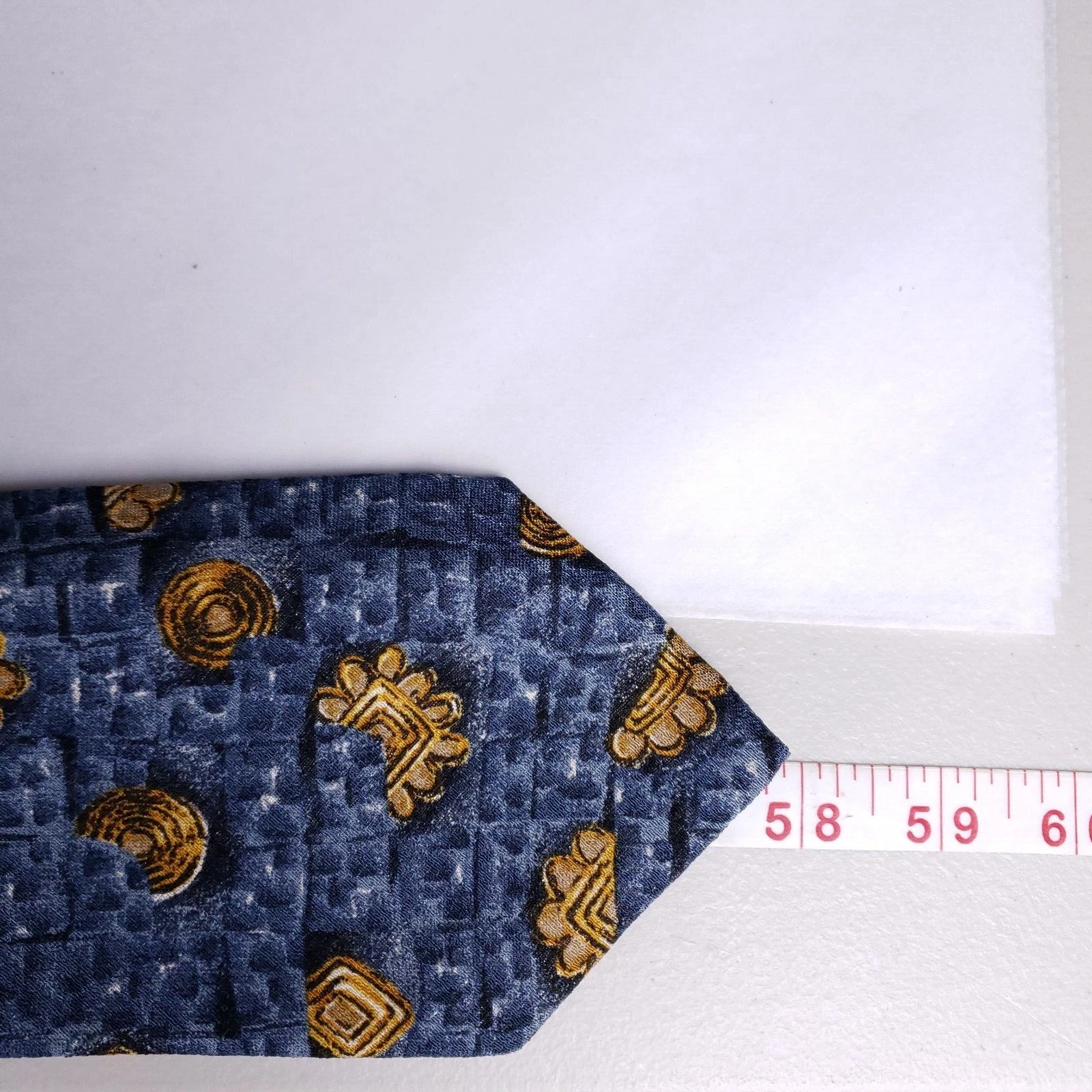 Bolgheri Necktie Mens 100% Silk Blue Tones Geometric Made In Italy image 4