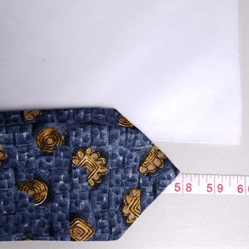 Bolgheri Necktie Mens 100% Silk Blue Tones Geometric Made In Italy image 4