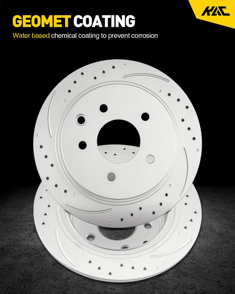 Kit de pastillas de cerámica de rotores de freno ranurados perforados traseros para Volvo XC70 2003-2007 S60 Foto 3 de 4