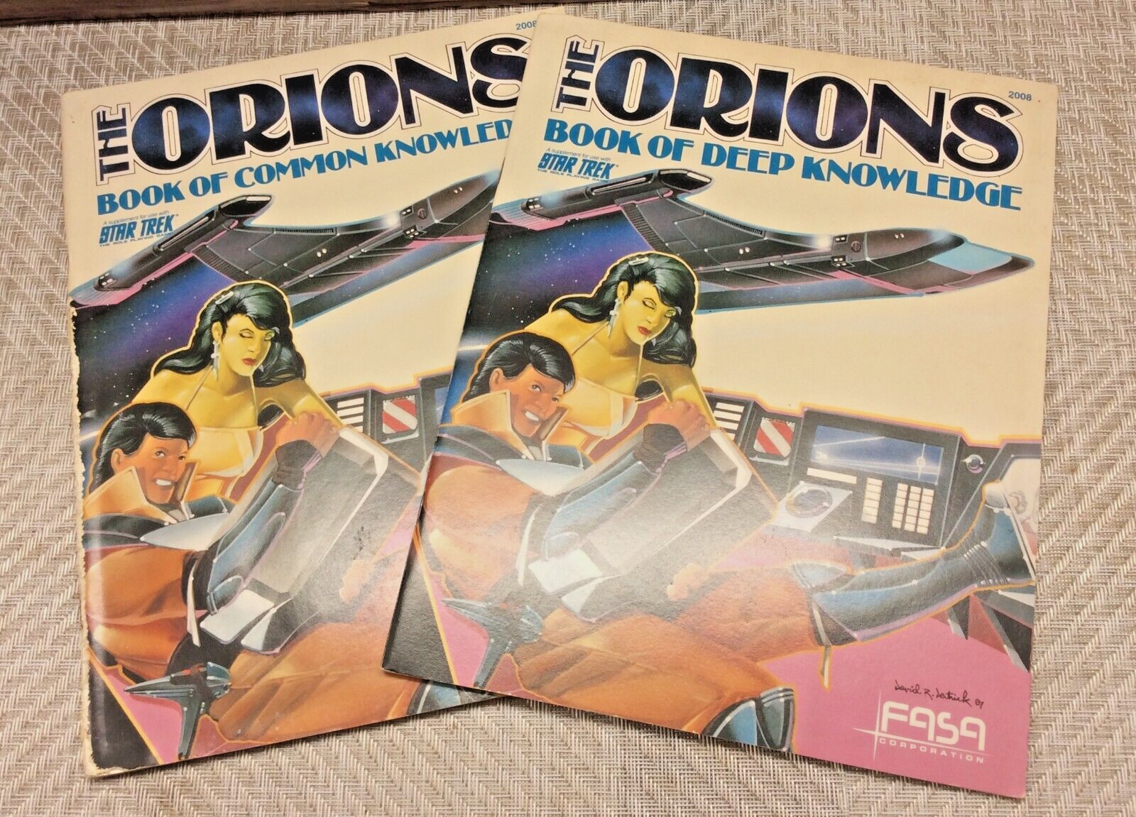 THE ORIONS 1987 FASA Book of Common & Deep Knowledge STAR TREK Set Vtg
