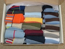 CUTE TeeHee Kids box of 18 sports striped fashion cotton crew socks - boys 6-8Y