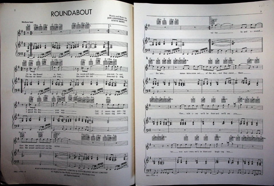 Yes Roundabout Piano Vocal Guitar Sheet Music - Image 2 of 3