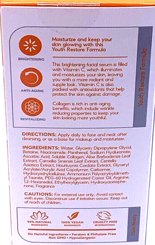 SKIN aesthetics ADVANCED Brightening Facial Serum 50ml Vitamin C & Collagen - Picture 3 of 3