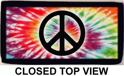 Peace Sign Rainbow Tie Dye Tie-Dye Checkbook Cover Wallet Credit Card Holder NEW