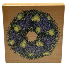 Rubber Stamp Wood Mounted Pear Wreath 1999 Stampington Co Scrapbooking Crafts