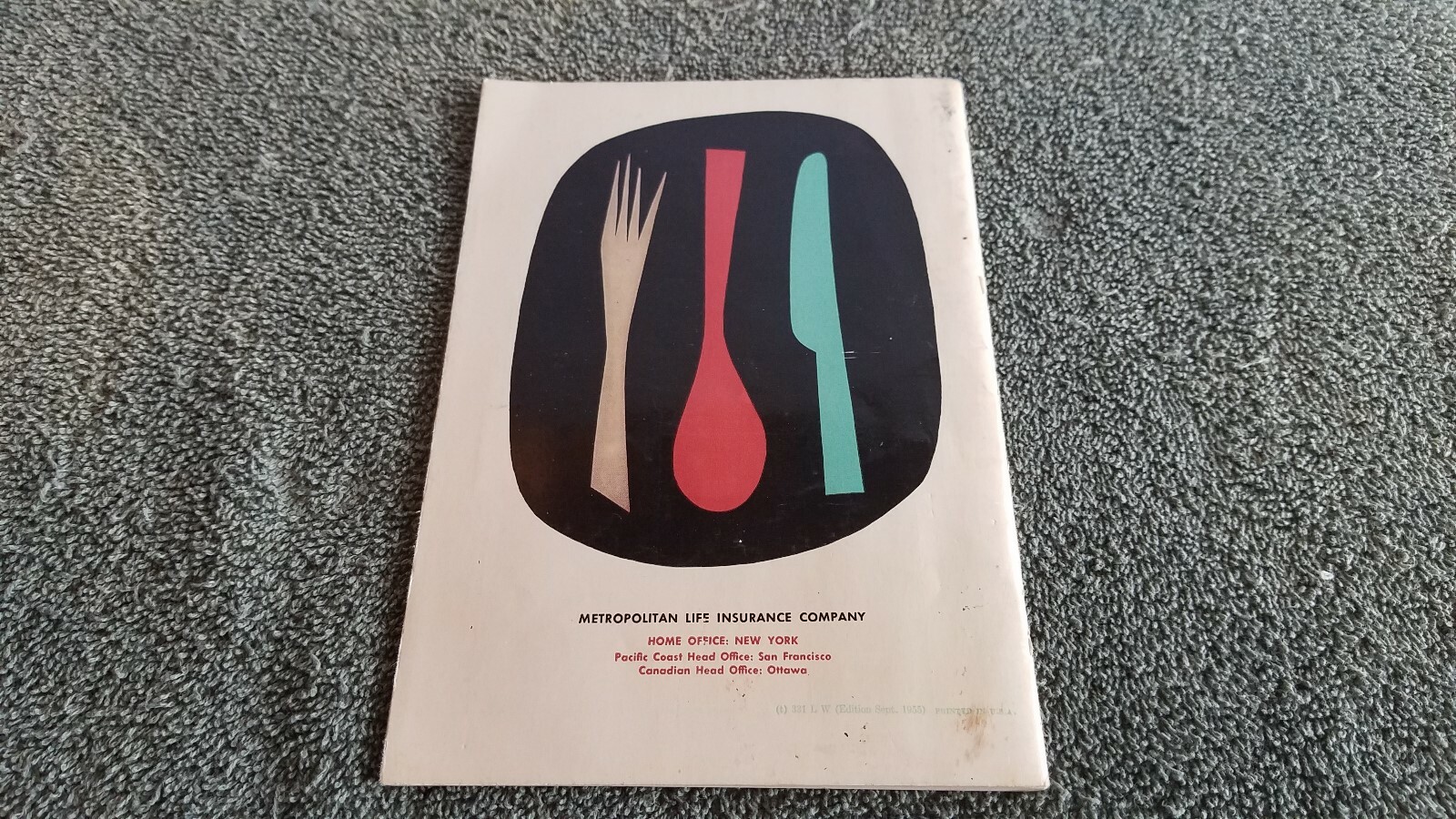 1953 Vintage Metropolitan Cookbook Recipe 9 Life Insurance) R1