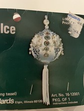 Vintage Christmas GLISTENING ICE Sequins/Beaded Christmas Ornament Kit
