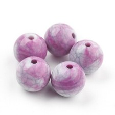 Bubblegum Beads Lot Crackle Acrylic 11mm Purple Swirl Jewelry Making 10pcs