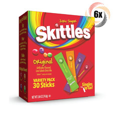 6x Packs Skittles Variety Original Drink Mix Singles  30 Sticks Each  2.64oz
