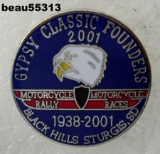 ⭐2001 STURGIS JACKPINE GYPSY CLASSIC FOUNDERS SOUTH DAKOTA HARLEY RALLY VEST PIN
