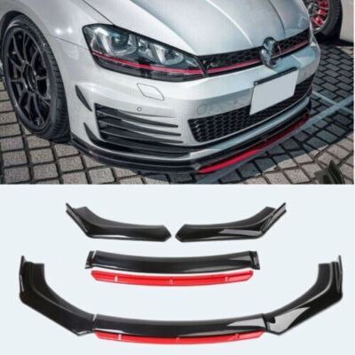 Frontspoilerlippe Spoiler Frontlippe Schwarz Glanz für  Golf 7 GTI GTD VII ABS