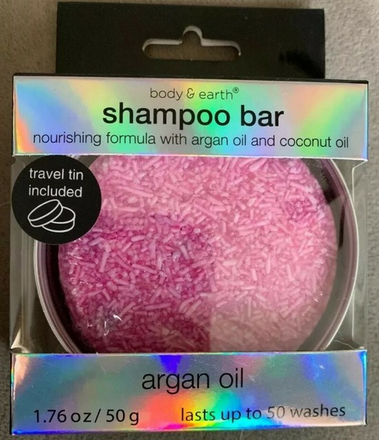 Body & Earth Shampoo Bar in Argan Oil W/ Travel Tin 50g for sale online